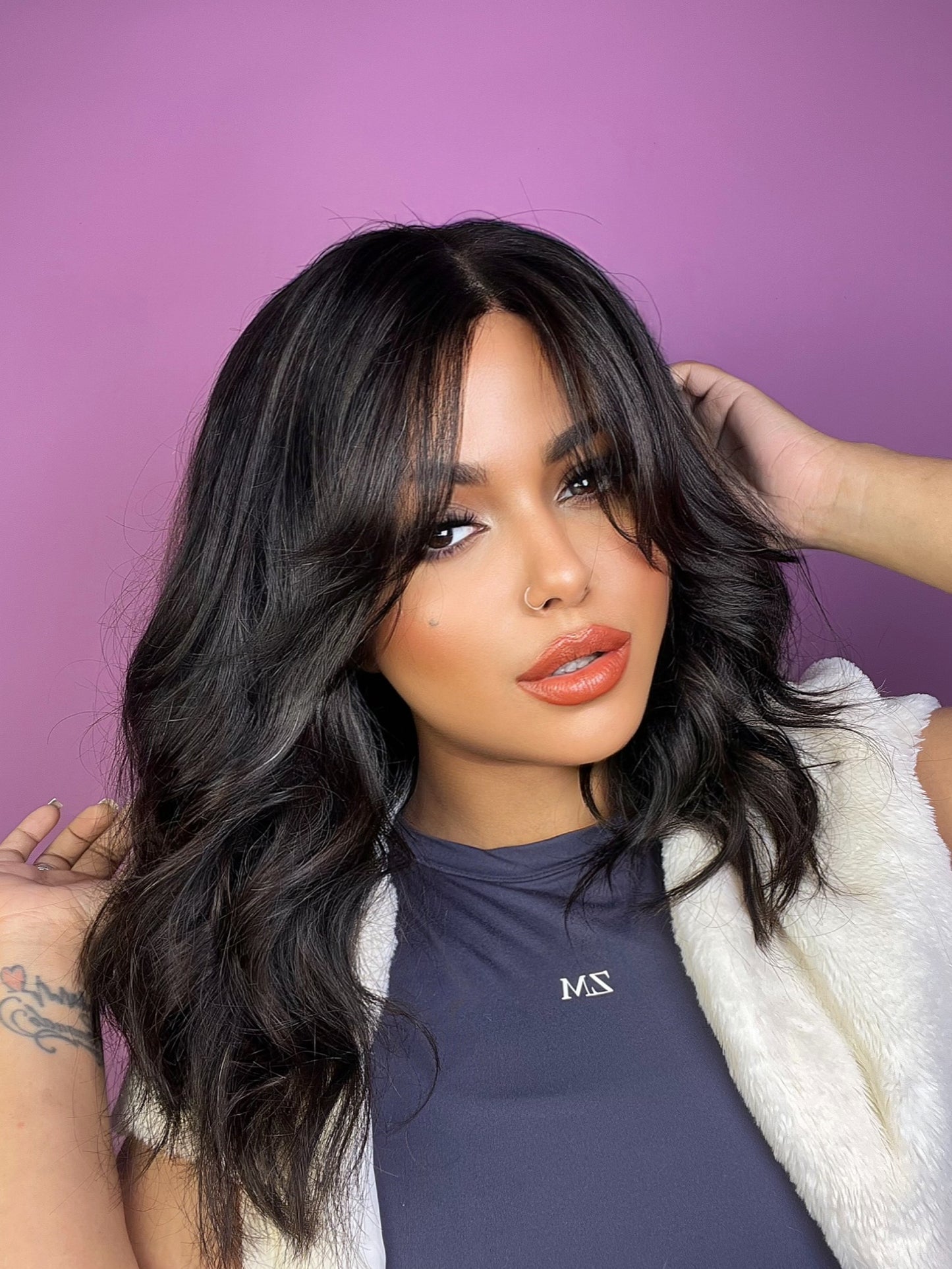 Miami – Peluca 100% humana con cabello hindú frontal 5x5 partido libre de 18 pulgadas – Colección Diosas – Sexy Flor